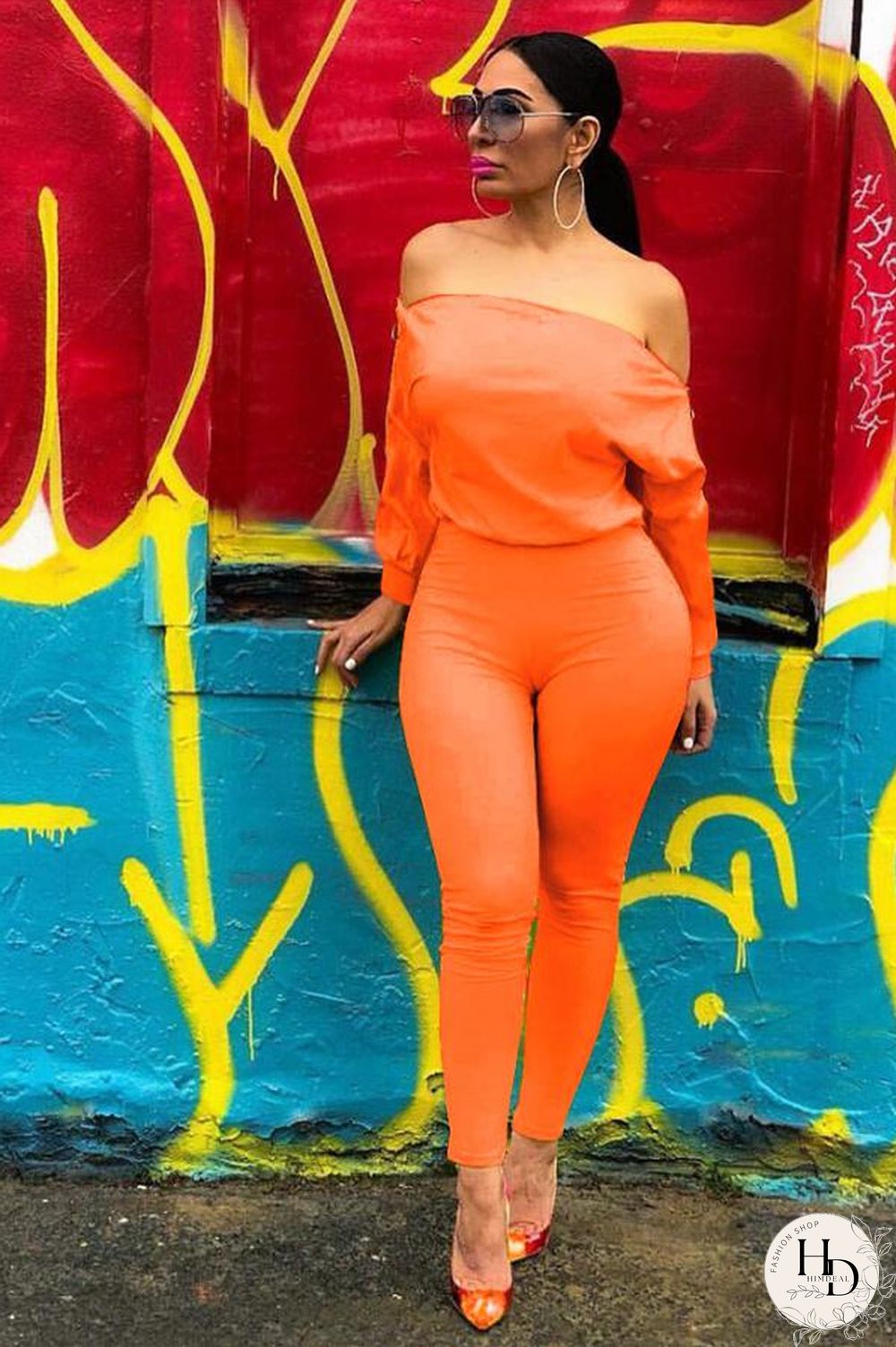 Blue Casual zipper Solid Polyester Long Sleeve one word collar Jumpsuits