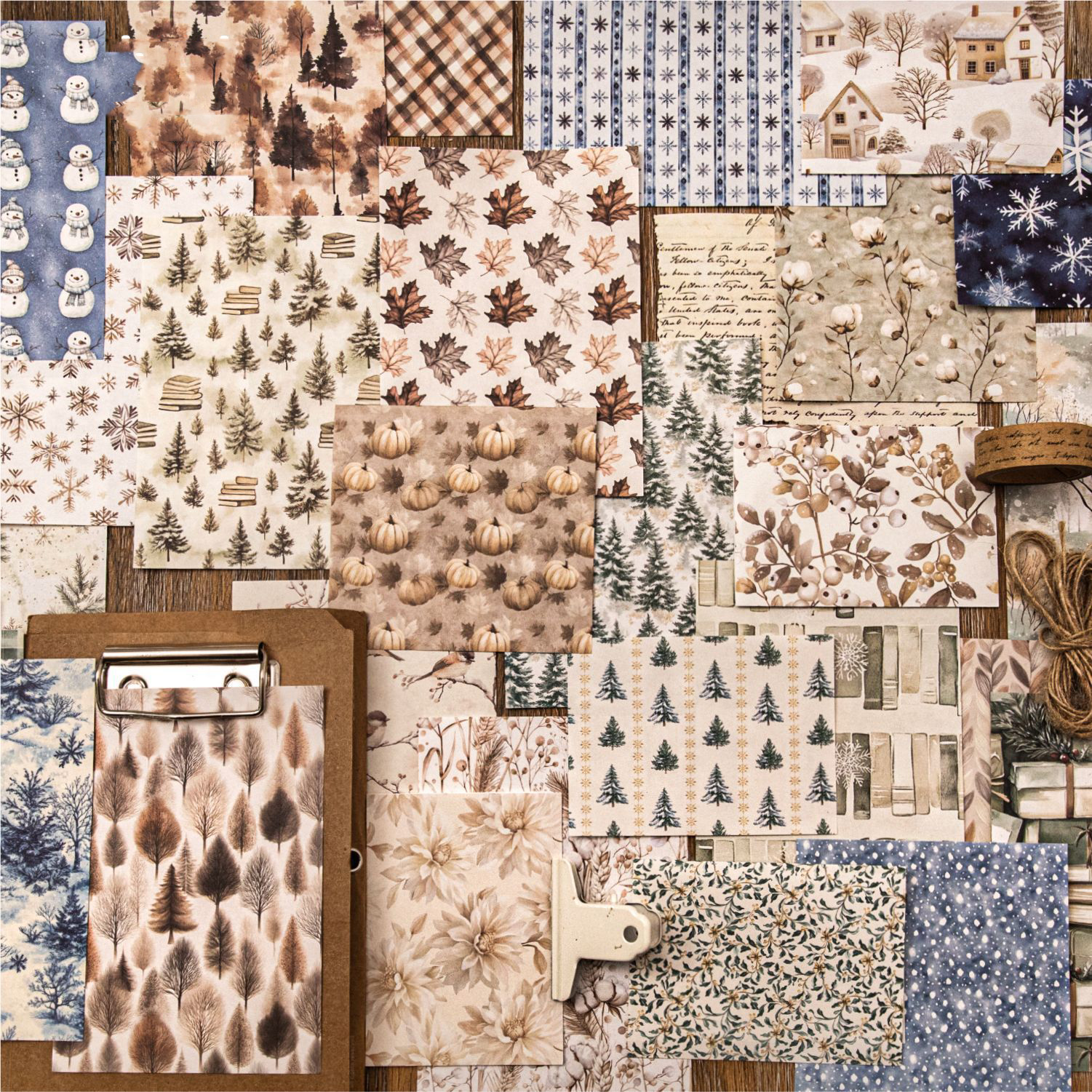 소재지 - 로밍 가을 겨울 시리즈 빈티지 눈꽃 패턴