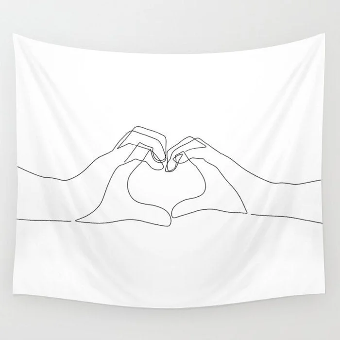 Line Draw Hippie Tapestry Hanging Wall Cloth Tapestries Carpet  Boho Decor Love Women Psychedelic Throw Blanket Mandala Tapestry