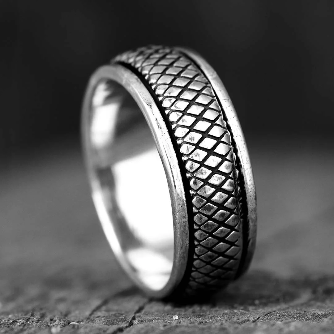 Fidget Snake Men's Ring Sterling Silver