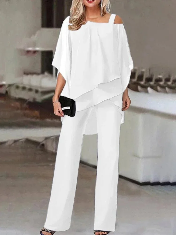 Casual off-the-shoulder suit 