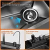 [US Local Warehouse] Stainless Steel Kitchen Sink with Pull-Out Swivel Faucet Double Waterfall Sinks