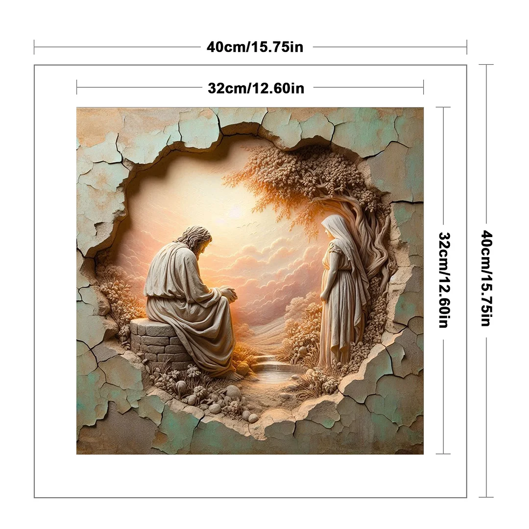 Priest B Full 14CT DIY Counted Cross Stitch Kits 40x40cm for Adults Home Decor