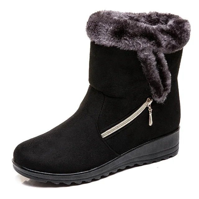 Women Winter Boots Fur Collar Casual Orthopedic Shoes