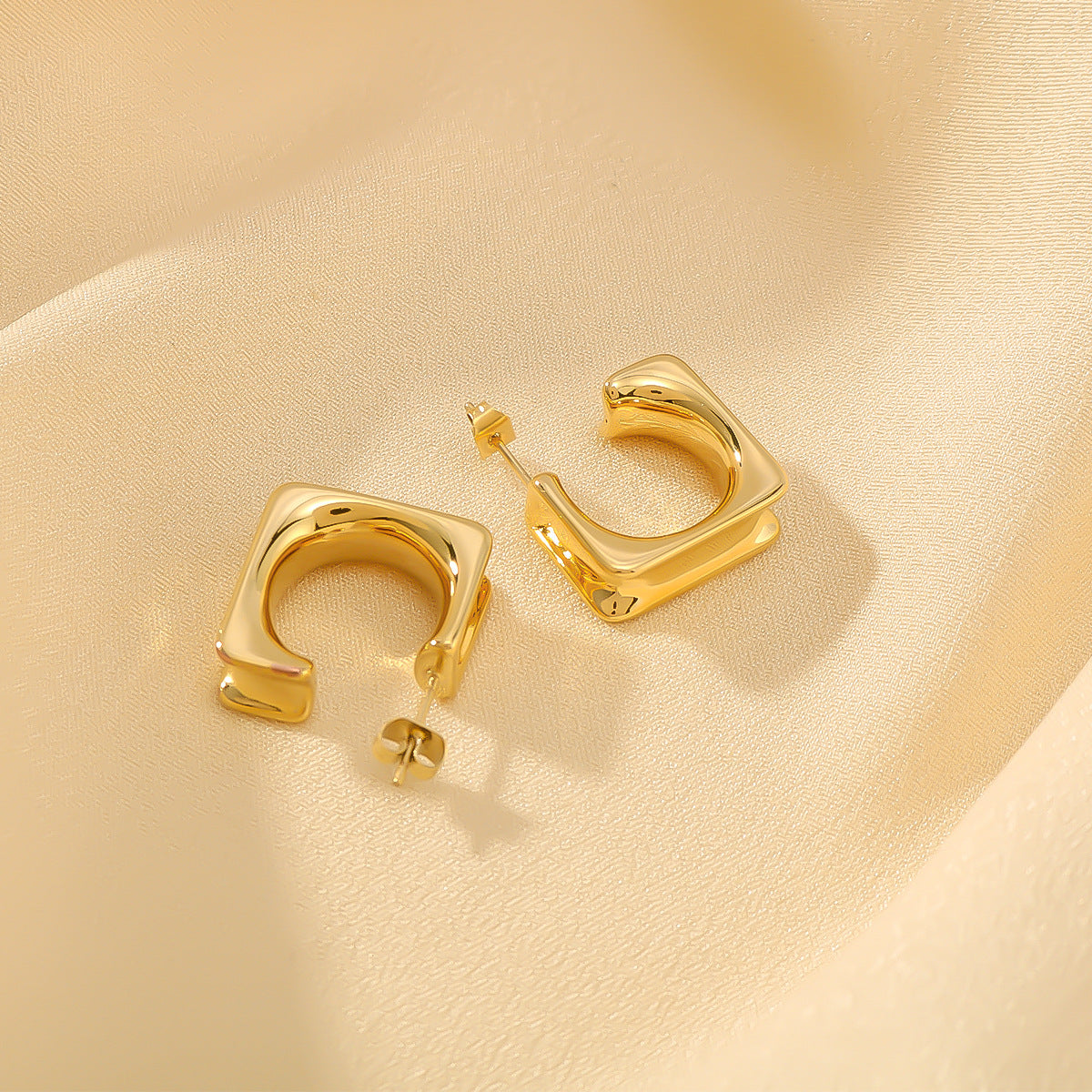 IG Style Circle Geometric Stainless Steel Electroplating Earrings