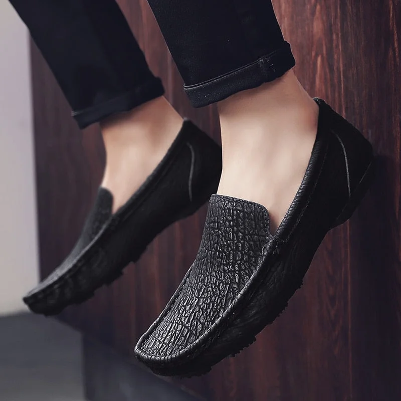 Handmade Fashion men Shoes sewing Casual genuine leather Flat Mens Loafer Shoes Custom Bespoke Slip-On Brand Footwear Male shoes