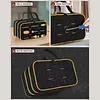 Roll Up Tool Bag with 3 Clear Window Cases Detachable Oxford Fabric Tri-fold Tool Bag Organizer Ideal for Crafts DIY Repair Men