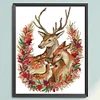 >SALE<Full Embroidery Cotton Thread 14CT Printed Xmas Deer Family Cross Stitch 36x47cm