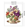 (Stamped/Counted) Flowers In Tea Cup - 18CT Cross Stitch 20*25cm/7.87*9.84in
