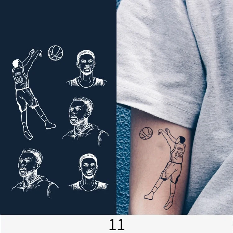 Basketball Anime Flower Butterfly Text Art Festival Cute Cool Waterproof Full Body Arm Men and Women Natural Temporary Tattoos