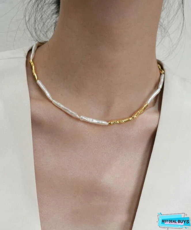 Modern Colorblock Alloy Pearl Princess Necklace