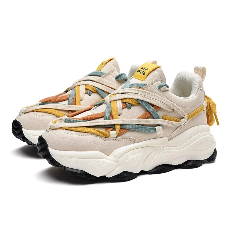 New High Quality Men Sneakers Women Thick Bottom Running Shoes Unisex Leather Sports Shoes Comfortable Waterproof Walking Shoes