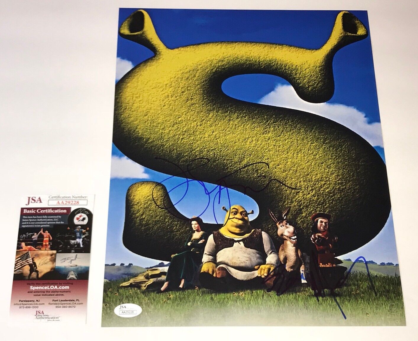 EDDIE MURPHY & JOHN LITHGOW Signed SHREK 11x14 Photo Poster painting Autograph JSA COA