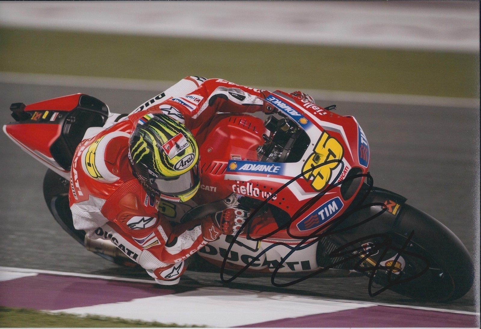 Cal CRUTCHLOW SIGNED Ducati Autograph 12x8 Photo Poster painting British AFTAL COA Silverstone