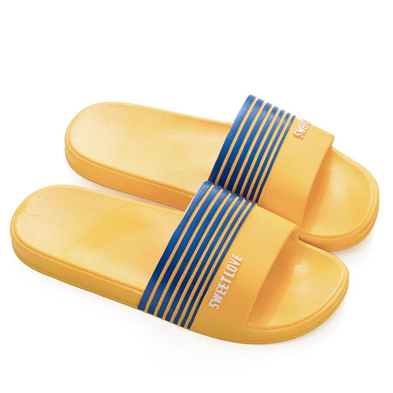 Fashion Stripes Home Soft Slippers Indoor Slides Slippers Women Summer Simple Non-Slip Bathroom Slippers for Women