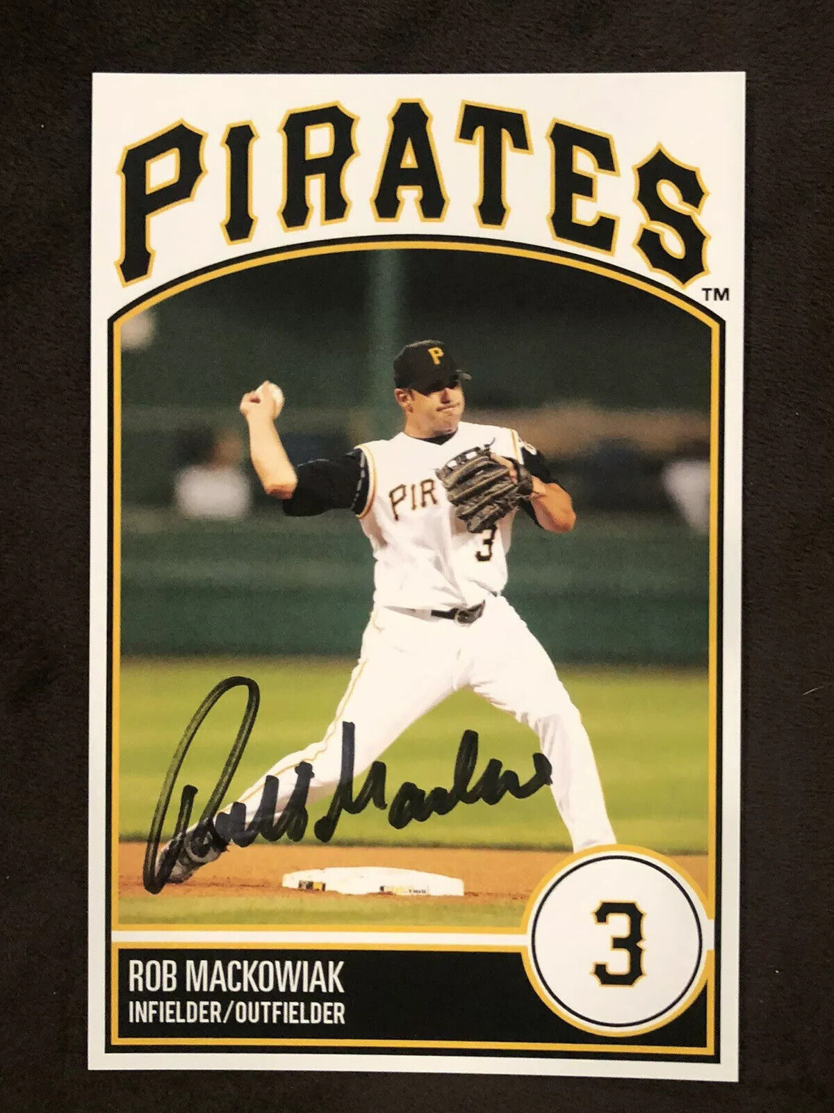 Rob Mackowiak SIGNED AUTOGRAPHED POSTCARD SIZE Pittsburgh PIRATES Photo Poster painting 4X6