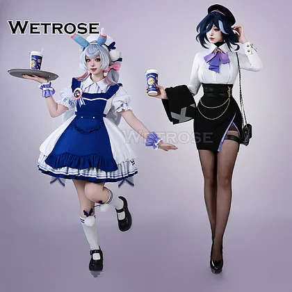 [Wetrose] In Stock Sigewinne Clorinde Collab Fanart Genshin Impact Cosplay Costume Wig Full Set