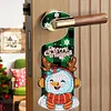 DIY Christmas Snowman Wooden Diamond Painting Door Handle Hanging Sign Pendant