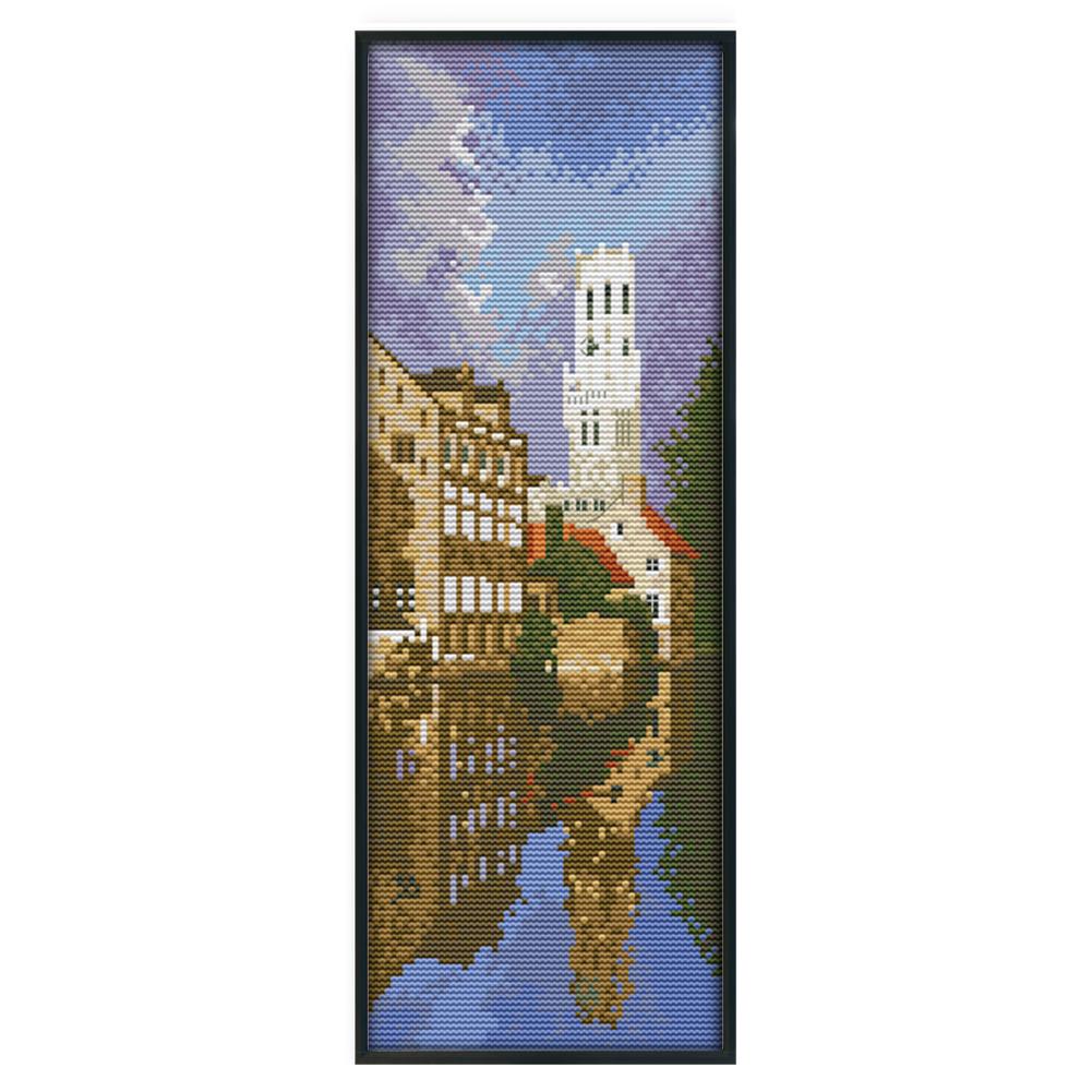 

Bruges, Belgium - 14CT Stamped Cross Stitch - 16*38cm, 501 Original