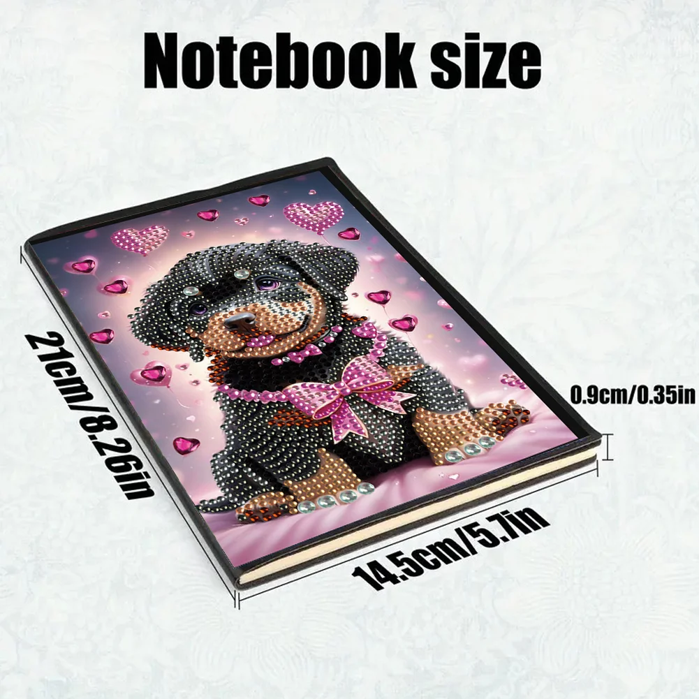 Puppy Special Shaped A5 5D DIY Diamond Art Painting Notebook Kit for Friends