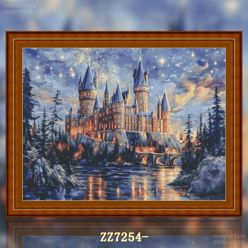 [ZZ7254-Hogwarts Castle]  Painting Fairy Cross Stitch