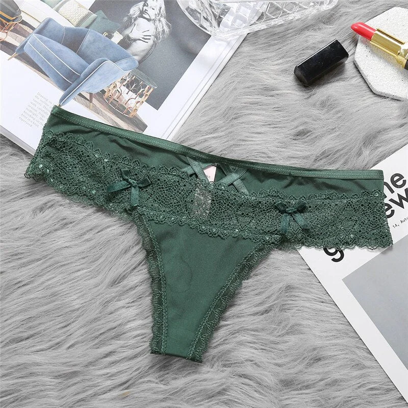 Sexy Lace Panties Women Ultra Thin Hollow Briefs Underwear Women's Underpants Soft Perspective Lingerie Lady 4 Solid Colors M/L