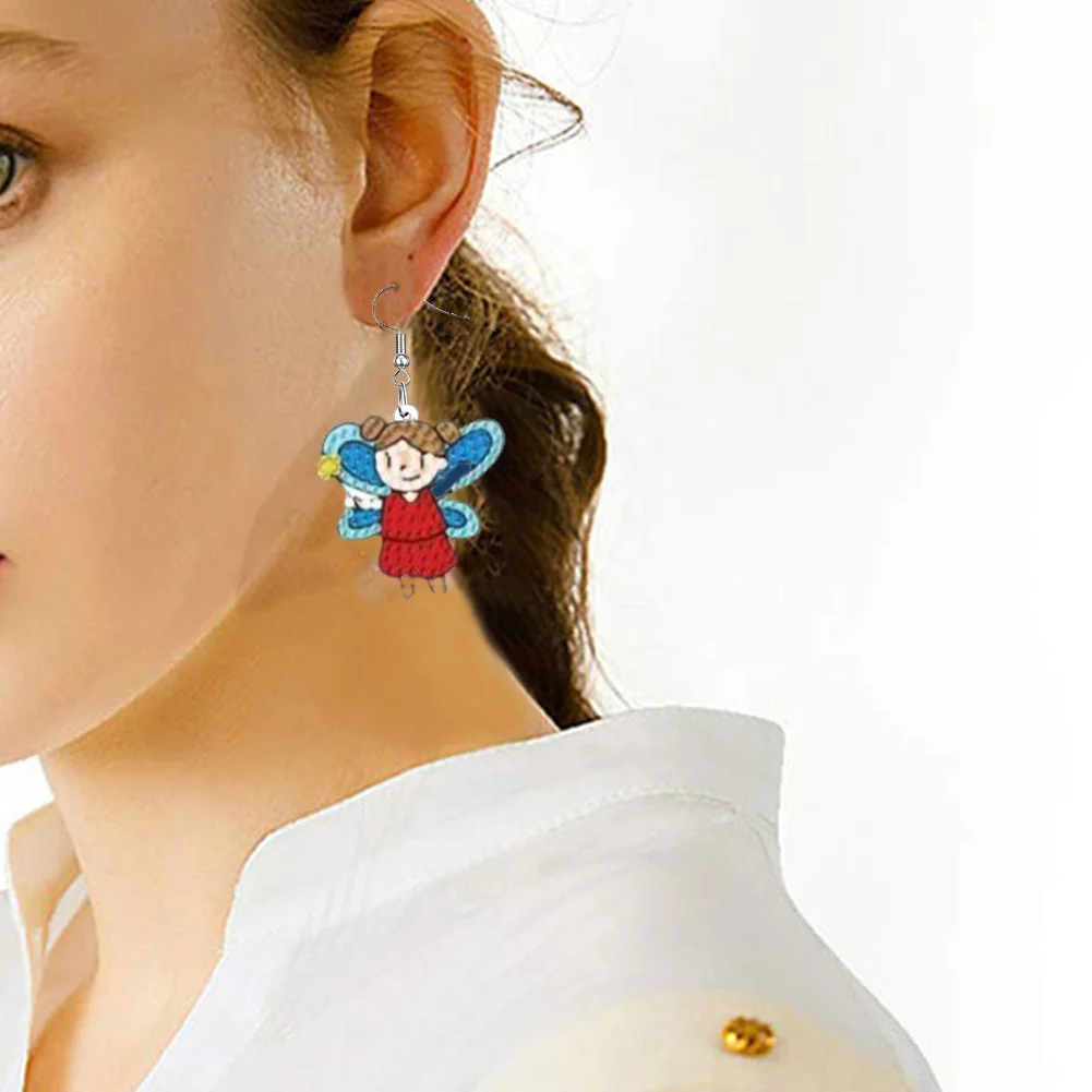 9 Pairs DIY Candy Ice Cream Unicorn Double Sided Diamond Painting DIY Earring Making Kit