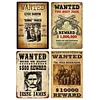 4PCS Wanted - Metal Tin Signs Set(8*12Inch)