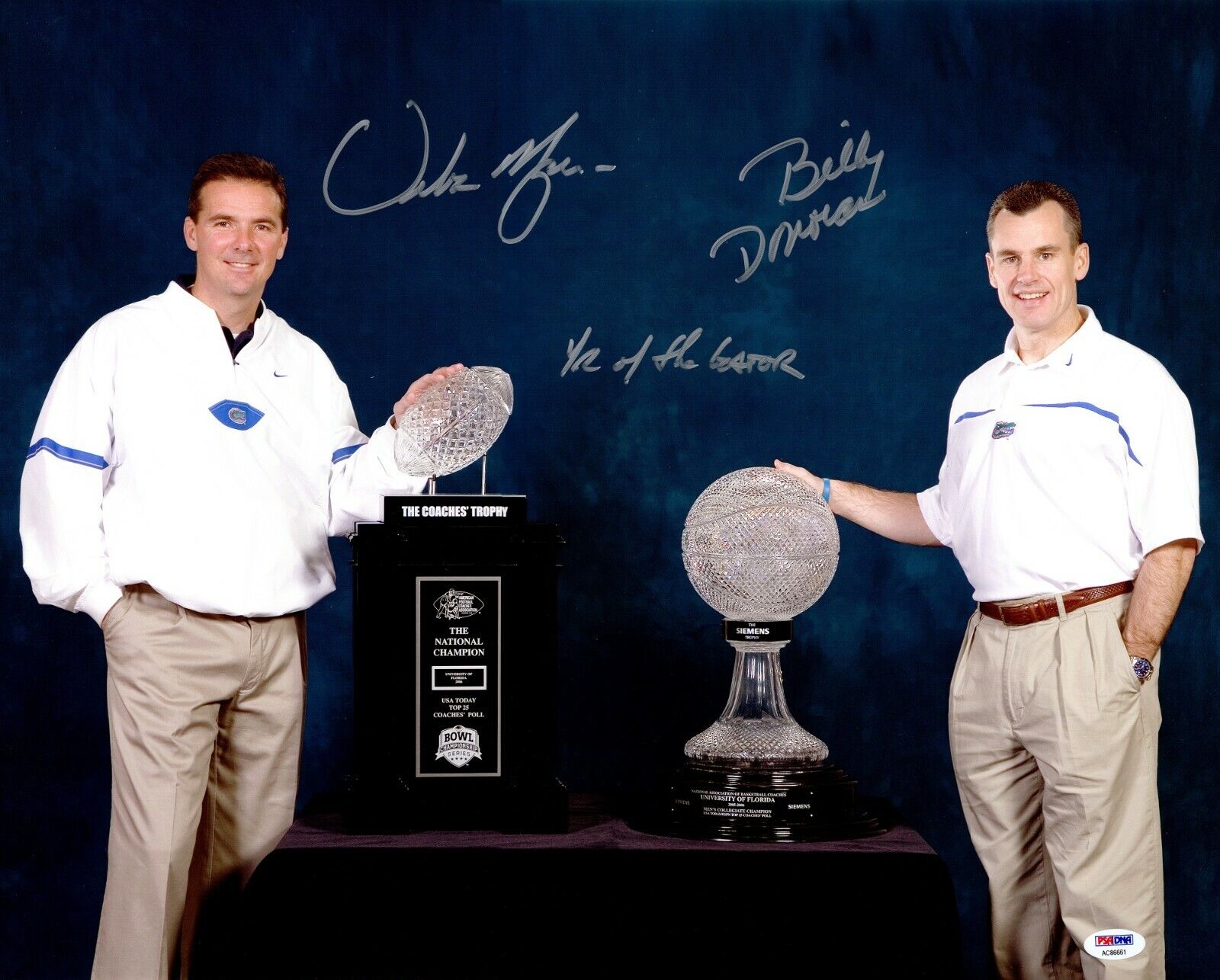 Urban Meyer + Billy Donovan Signed UF Florida Gators 16x20 inch Photo Poster painting + PSA/DNA