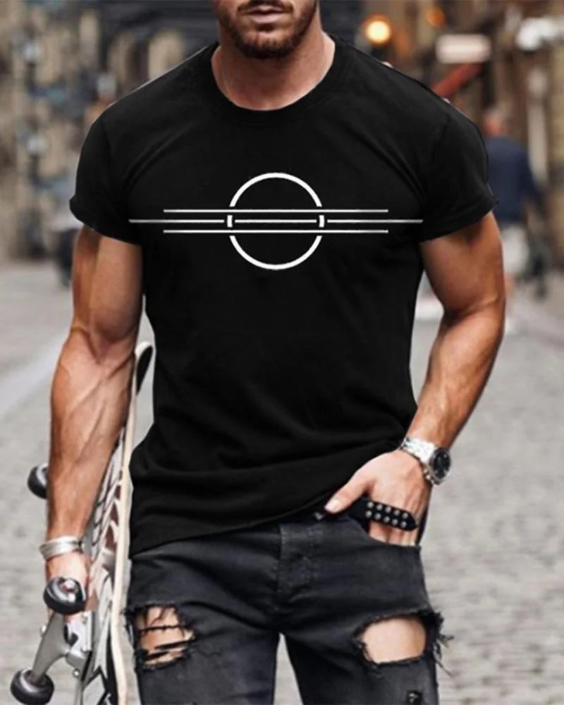 Men New Print Casual T-shirt-01