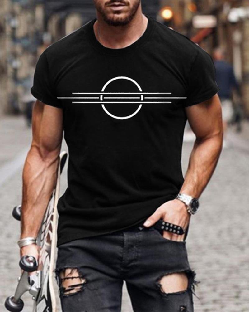Men New Print Casual T-shirt-01