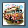 >SALE<5D DIY Full Round Drill Diamond Painting Pink Sunflower Bus Decor 30x30cm