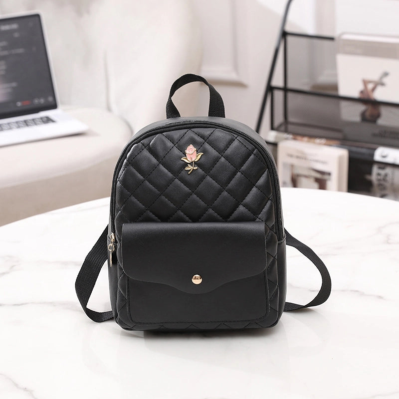 Solid Color Flower Casual Travel Women’s Backpack