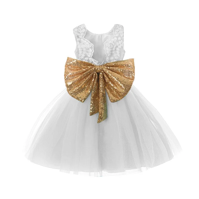 1 Year Birthday Gift for Baby Girls Party Vestidos Cute Bow-knot Outfits Princess Baptism Dresses Infant Kids Summer Clothes