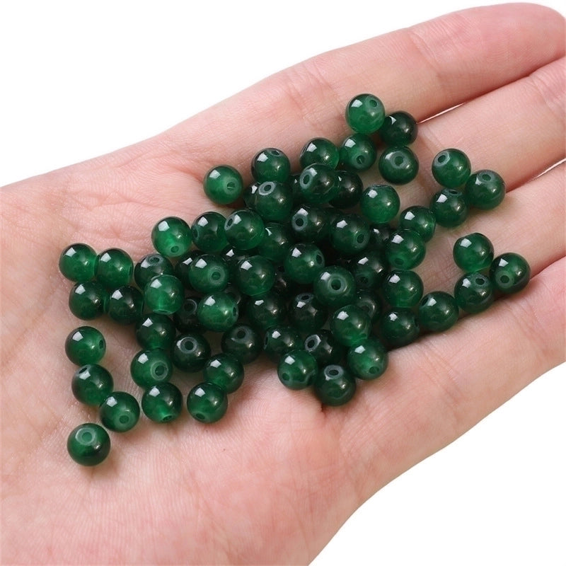 3 Pieces 1 Set Diameter 6 Mm Diameter 8mm Hole 1~1.9mm Glass Solid Color Beads