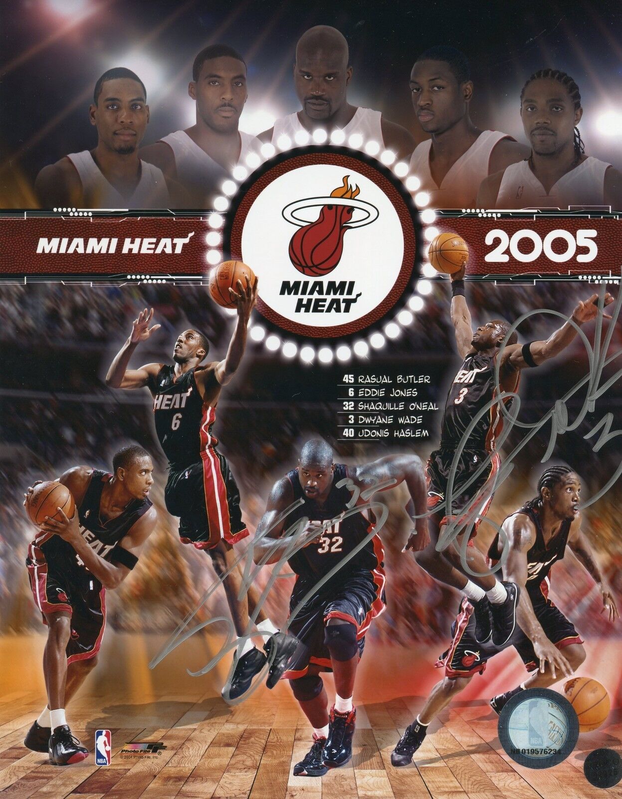 Dwyane Wade Shaquille O'Neal 8x10 Photo Poster painting Signed Autographed Authenticated COA