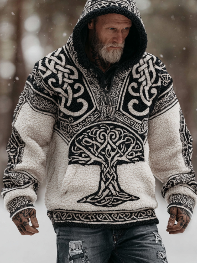 Vintage Viking Tree Of Life Celtic Knot Warmth Hoodie Sweatshirt elevenforest