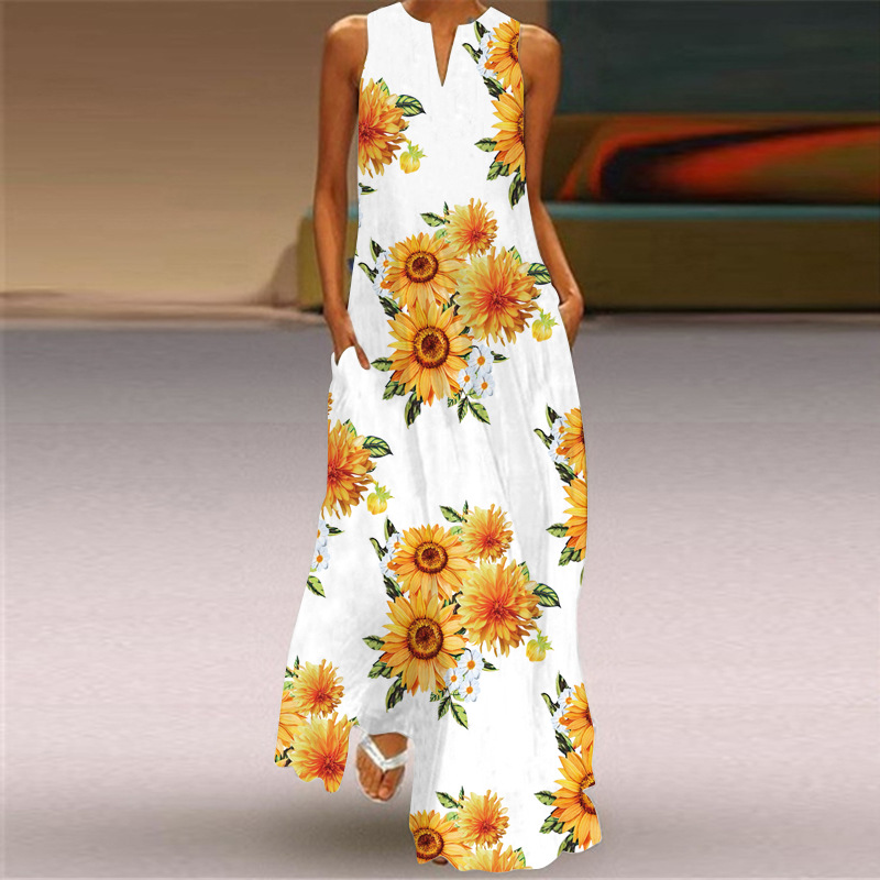Elegant Casual Vintage Beach Sleeveless Long Dress