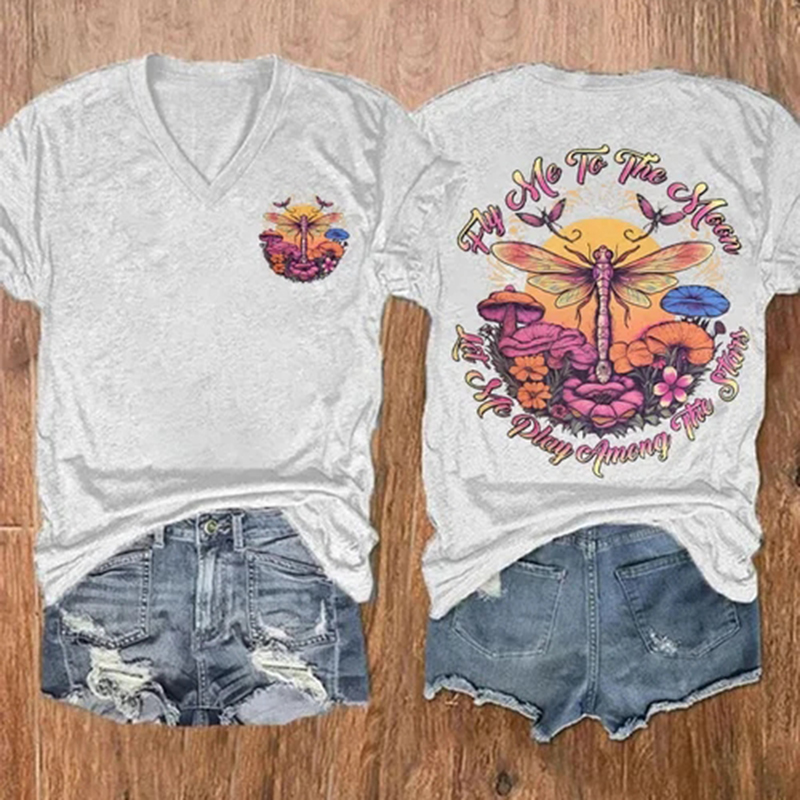 Hippie Style Print Casual T-Shirt wearshes