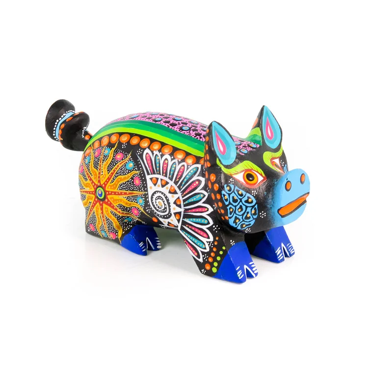Black Pig - Oaxacan Alebrije Wood Carving
