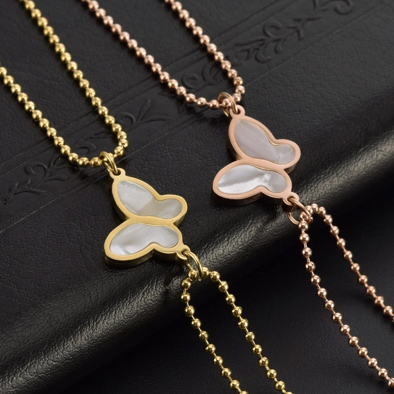 Elegant Butterfly Titanium Steel 18K Gold Plated Acrylic Bracelets In Bulk