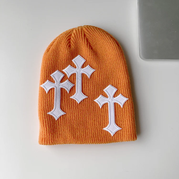 Casual Gothic Cross Pattern  Acrylic Knitted Hat