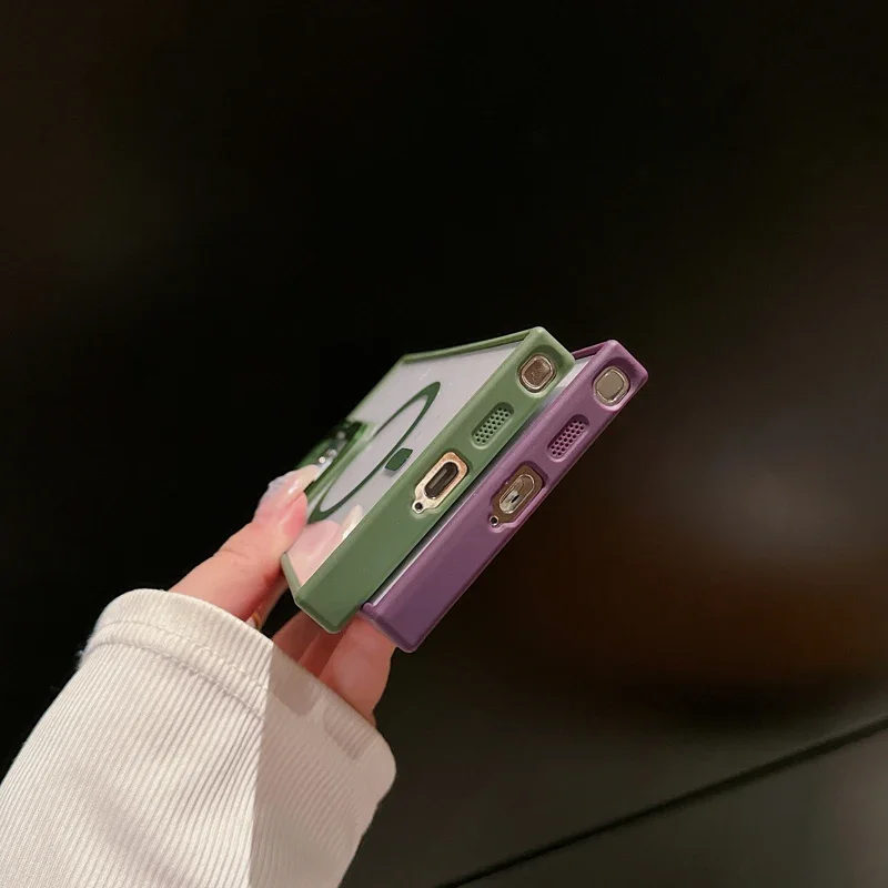 Compatible with Samsung S25 Ultra phone case, metal lens holder, magnetic transparent acrylic S24FE, drop-proof hard