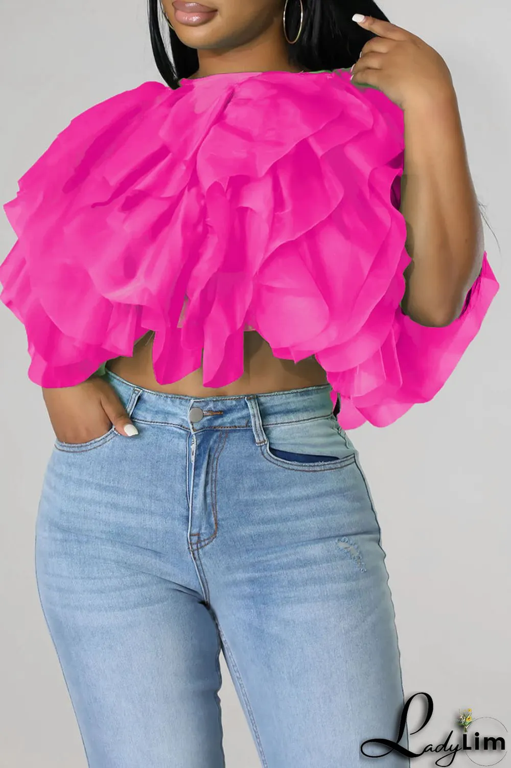 Green Fashion Sweet Solid Patchwork Asymmetrical O Neck Tops