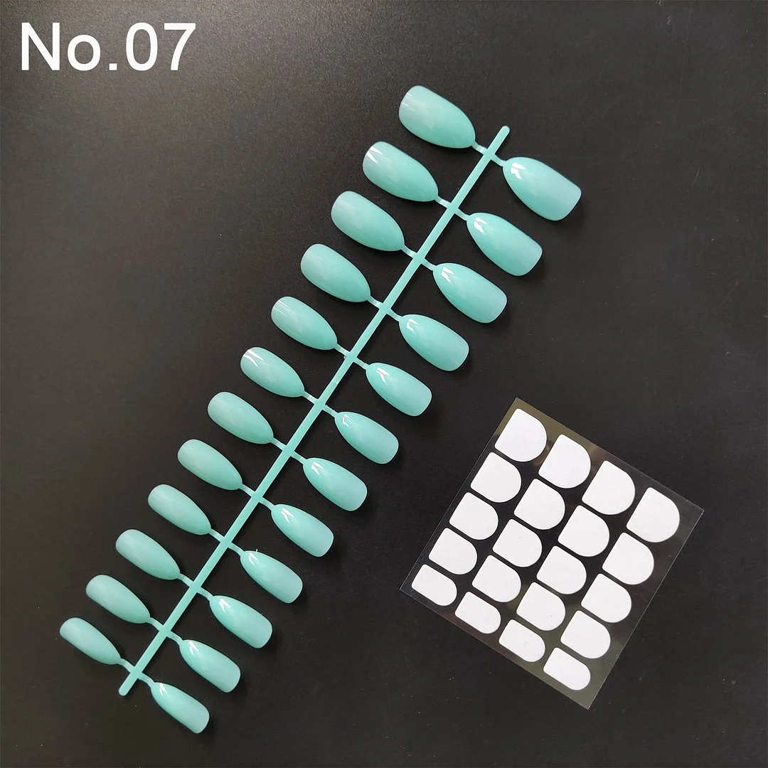 1 Set, 24 Pieces With Nail Adhesive Almond Shape False Nail Tips 20 Popular Colors Optional Full Cover Press On Nail-Nail Inspo