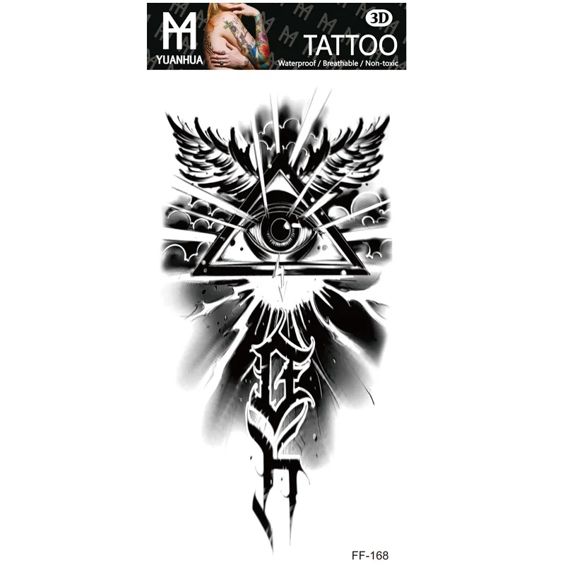 Sdrawing Forest Tattoo Sticker for Men Women Children Tiger Wolf Death Skull Temporary Tattoo Fake Henna Skeleton King Animal Tatoo