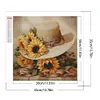 5D DIY Full Square Drill Diamond Painting Sunflower Hat Kit Home Decor 35x35cm (A)
