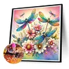 Diamond Painting-DIY Full Round Drill Flowers Dragonfly