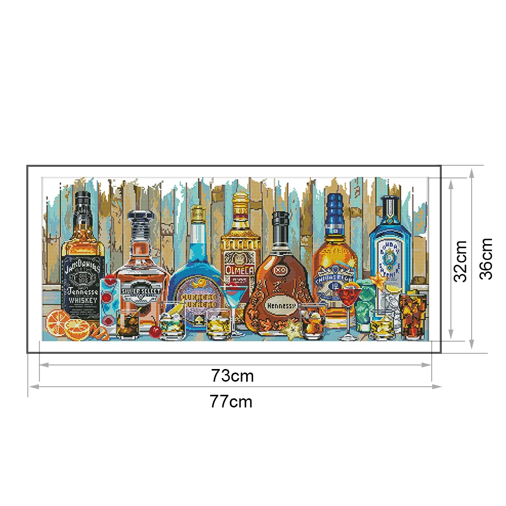 14ct Stamped Cross Stitch - Wine(77*36cm)