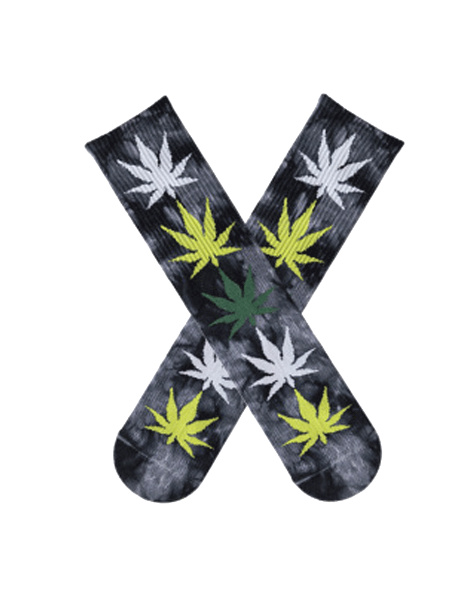 Maple Leaf Tie Dye Trendy Tube Socks